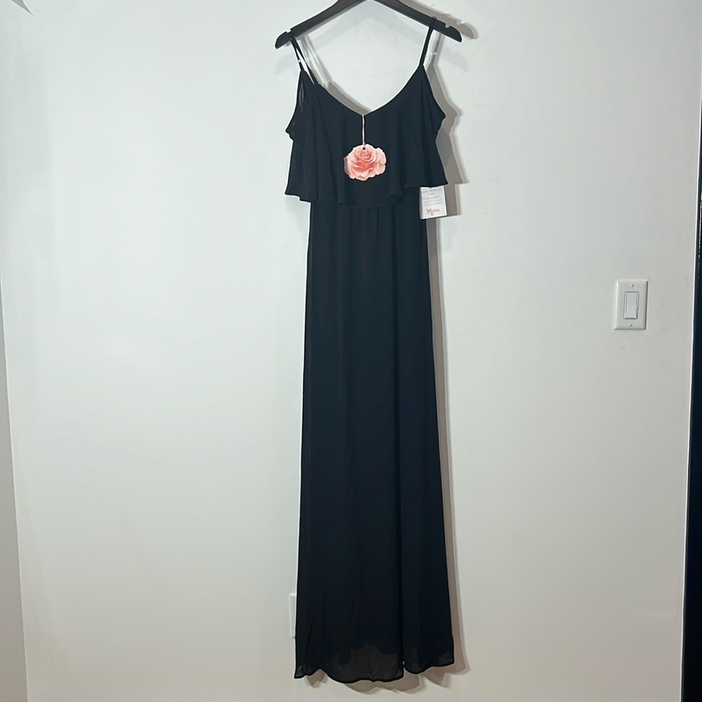 Show me your mumu Caitlin Ruffle Maxi Black Size XS women’s new with tags